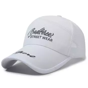 Мужская летняя тонкая кепка среднего возраста с сеткой, дышащая, защита от солнца, рыболовная шляпа, козырек от солнца, бейсболка белый