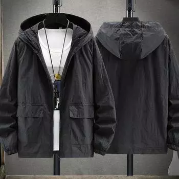 Мужская летняя тонкая легкая куртка с капюшоном, защищающая от солнца, одежда для рыбалки, охоты, быстросохнущее пальто 7XL белый