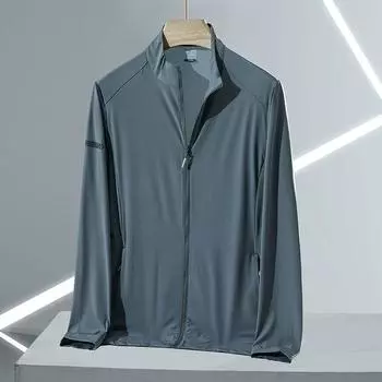 Мужская летняя тонкая однотонная рубашка из ледяного шелка с защитой от ультрафиолета, дышащие модели солнцезащитной одежды 8XL