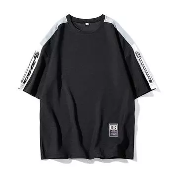 Мужская летняя трендовая свободная пятиминутная футболка с белым низом на плоской подошве в гонконгском стиле, студенческая футболка с коротким рукавом и круглым вырезом