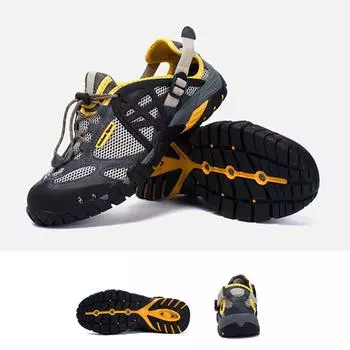 Мужская летняя уличная быстросохнущая обувь для активного отдыха, дышащая спортивная обувь для прогулок по ручью 46 серый