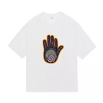 Мужская летняя уличная ретро-модная футболка с короткими рукавами, хлопковая мужская и женская футболка в одном стиле S белый