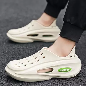 Мужская летняя верхняя одежда Дышащая полая обувь Универсальные сандалии Мужская обувь для забродов на открытом воздухе 39 бежевый