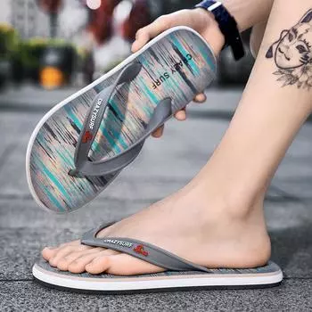 Мужская летняя верхняя одежда, тапочки для душа с зажимом для ног, противоскользящие уличные прочные пляжные сандалии 39