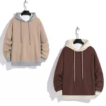 Мужская лоскутная толстовка с капюшоном, толстовки, одежда, повседневная свободная уличная одежда, мужская модная спортивная верхняя одежда S хаки