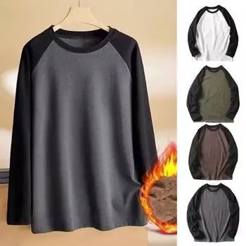 Мужская лоскутная толстовка свободного покроя с круглым вырезом, классическая осенне-зимняя мягкая теплая свободная повседневная уличн XL зелёный