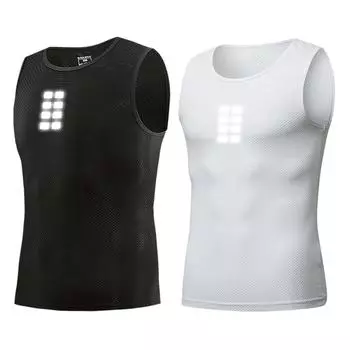 Мужская майка без рукавов для велоспорта, быстросохнущая велосипедная базовая жилетка, летняя эластичная жилетка для бега M белый