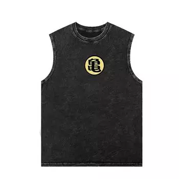 Мужская майка без рукавов Dragon Ball с аниме-принтом, винтажная выстиранная жилетка, спортивные футболки, одежда Y2k, майки оверсайз для женщин S