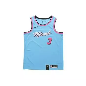 Мужская майка для фанатов Nike Miami Heat Dwyane Wade 3 City Edition сезона 2019-2020, синяя, AV4650-425 S