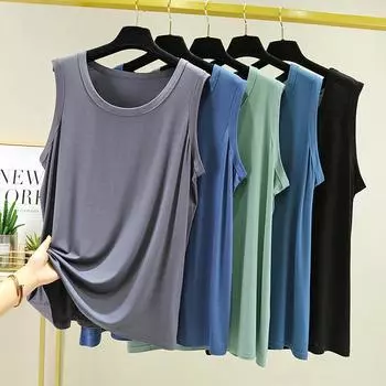 Мужская майка летняя свободная большая хлопковая домашняя безрукавка летняя спортивная толстовка домашняя одежда для сна 6XL чёрный