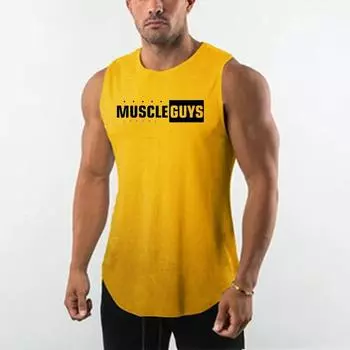 Мужская майка Muscleguys для бодибилдинга, летняя новая молодежная футболка без рукавов для фитнеса, сетчатая майка, индивидуальный жилет с мышцами, одежда для спортзала