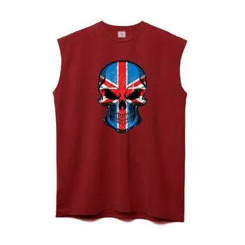 Мужская майка Muscleguys для занятий фитнесом, майка с принтом черепа, жилеты с круглым вырезом, удобная одежда для бодибилдинга и спортзала для мужчин M чёрный