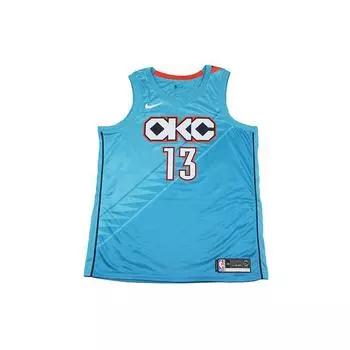 Мужская майка Nike NBA City Edition Swingman Paul George — Oklahoma City Thunder, небесно-голубая AJ4632-444