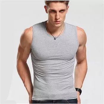 Мужская майка, однотонный мышечный жилет, майки с круглым вырезом, спортивная одежда, футболки, жилет без рукавов для фитнеса L чёрный