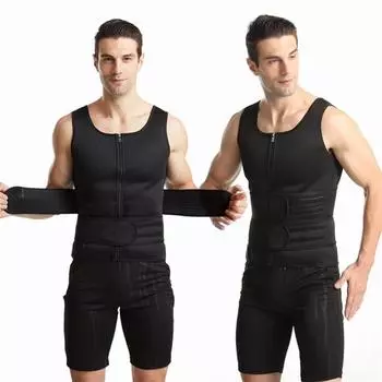 Мужская майка с двойным поясом, корректирующее белье, усиленный корсет для пота, корсетный пояс, спортивный пояс для талии, утягивающий пояс для живота S