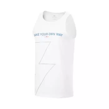 Мужская майка свободного покроя с буквенным принтом Li Ning Wade Series, быстросохнущая, стандартная, белого цвета AVST089-2 M