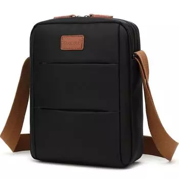 Мужская маленькая сумка через плечо Cool Bell из полиэстера черного/серого цвета CB-6203 Сумка-мессенджер Повседневная спортивная сумка 10,6-дюймовая сумка для планшета и ноутбука