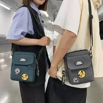 Мужская маленькая сумка через плечо, студенческая сумка на плечо, женская сумка для мобильного телефона чёрный