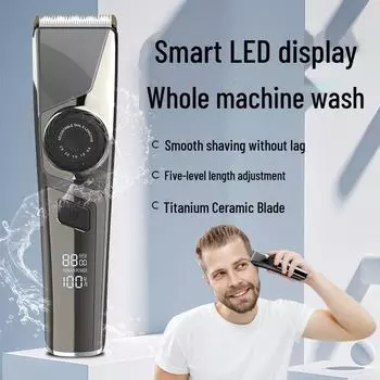 «Мужская машинка для стрижки волос для дома»: Моющаяся, маленькая, с ЖК-дисплеем, электрическая бритва с масляной головкой. 309