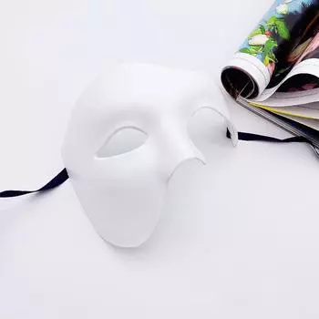 Мужская маска-маскарад на Хэллоуин с дизайном полулица для взрослых для вечеринки, косплея White