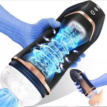 Мужская мастурбационная чаша с 5 режимами сосания и 10 режимами вибрации, мощный, без помощи рук, реалистичный скручиватель пениса, текстурированный реалистичный автоматический мужской мастурбатор