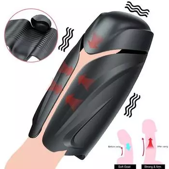 Мужская мастурбация, упражнения на пенис, массаж, стимуляция члена, секс-игрушки для мужчин, вибратор с зарядкой через USB, силиконовый мастурбатор для взрослых, оргазм