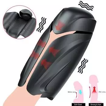 Мужская мастурбация, упражнения на пенис, массаж, стимуляция члена, секс-игрушки для мужчин, вибратор с зарядкой через USB, силиконовый мастурбатор для взрослых, оргазм