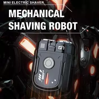 Мужская механическая бритва K-002 с двойным кольцом и сеткой для ножей, водонепроницаемая конструкция IPX-7, долговечна. белый