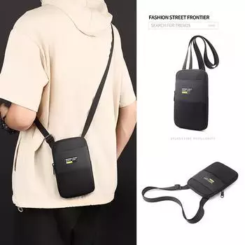 Мужская мини-сумка для мобильного телефона, небольшая портативная сумка через плечо, сумка через плечо, нагрудная сумка чёрный