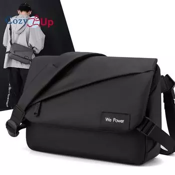 Мужская минималистичная сумка через плечо Cozy Up, модная сумка через плечо, водонепроницаемая сумка почтальона большой вместимости, деловой портфель 30cm * 8cm * 23cm чёрный