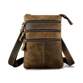 Мужская многофункциональная дизайнерская сумка из натуральной кожи на одно плечо, модная сумка через плечо, сумка через плечо с подкладкой на пояс, сумка в упаковке