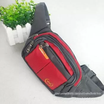 Мужская многофункциональная холщовая сумка на пояс и через плечо - большая вместимость для отдыха и спорта оранжевый