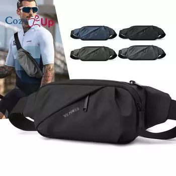 Мужская многофункциональная поясная сумка Cozy Up, брызгозащищенная, нагрудная сумка для спорта в свободное время, сумка для велоспорта на открытом воздухе 34cm * 3cm * 13cm чёрный