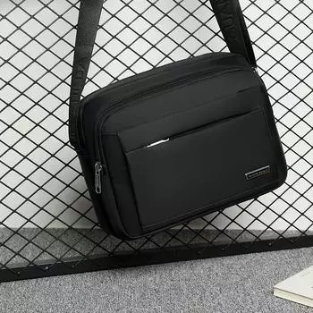 Мужская многослойная сумка-мессенджер и сумка через плечо с защитой от брызг, повседневная деловая тканевая сумка большой вместимости с кошельком и принтом