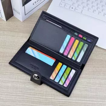 Мужская мода Длинные кошельки Винтажный дизайн Держатель для карт Кошелек из искусственной кожи Кошелек 18.5*9.5*2.5cm чёрный