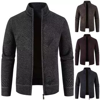 Мужская мода для отдыха с длинными рукавами, теплые однотонные куртки с капюшоном, топы L кофейный