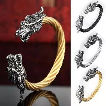 Мужская мода Драконья голова нить дизайн браслет ювелирные изделия