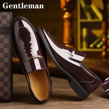 Мужская мода джентльмен кожаные туфли деловые туфли красивые свадебные туфли 38 чёрный