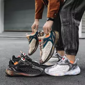 Мужская мода Four Seasons Casual Running Shoes для мальчиков и студентов, трендовые мягкие подошвы, удобные спортивные кроссовки, мужские классические дышащие кроссовки для спортзала 39 чёрный