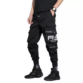 Мужская мода Harajuku шаровары черные уличные бегуны спортивные штаны с несколькими карманами повседневные брюки-карго в стиле хип-хоп летние тонкие брюки S армия зеленый