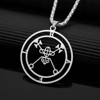 Мужская мода хип-хоп пряжка дьявола скульптурное ожерелье из нержавеющей стали кулон личность популярный праздничный подарок аксессуары