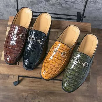 Мужская мода INS, полутапочки без шнуровки в британском стиле, повседневная обувь, лоферы для вождения, свадебная обувь, мокасины 38 жёлтый