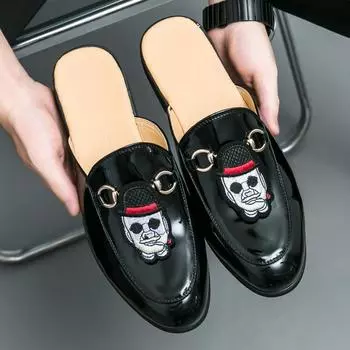 Мужская мода INS, полутапочки без шнуровки в британском стиле, повседневная обувь, лоферы для вождения, свадебная обувь, мокасины 37