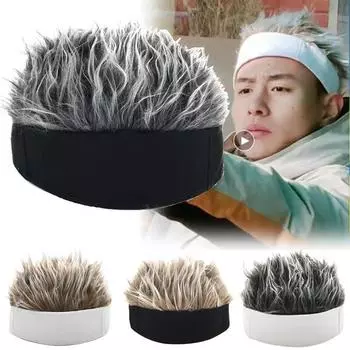 Мужская мода Кепка для парика Хип-хоп Регулируемые кепки Мультфильм Косплей Шапка для волос Реквизит для ролевых игр Пуловер Шляпа Группа Вокальная шляпа Забавные подарки чёрный