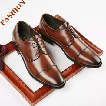 Мужская мода классические деловые кожаные туфли джентльменские туфли свадебные туфли 39 чёрный