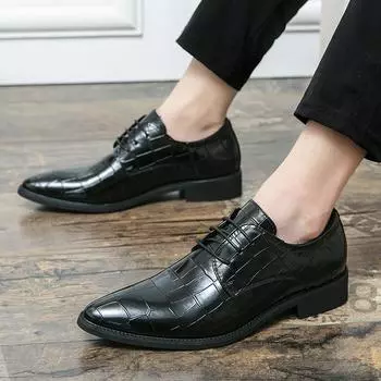Мужская мода классические люксовые брендовые остроносые удобные, нескользящие, прочные деловые свадебные вечерние платья повседневные мужские оксфорды 38 чёрный
