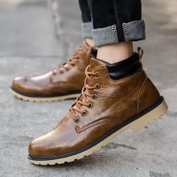 Мужская мода Martin Boots Открытый Повседневные Ботинки для ходьбы Путешествия Обувь Инструменты Обувь 39 чёрный