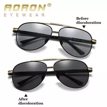 Мужская мода, металлическая оправа, фотохромные поляризационные солнцезащитные очки ночного видения, уличные винтажные антибликовые очки с УФ-защитой, очки для вождения, спортивная рыбалка