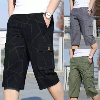 Мужская мода на молнии на открытом воздухе карманные шорты спортивные комбинезоны повседневные брюки XL