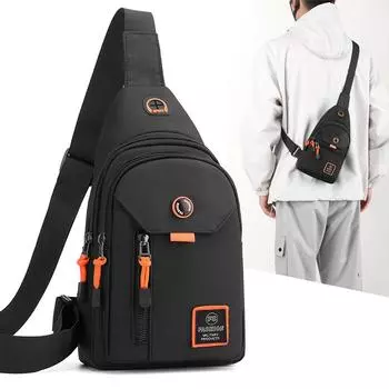 Мужская мода нагрудная поясная сумка повседневная уличная дорожная нейлоновая сумка на слинге нагрудная сумка для телефона чёрный